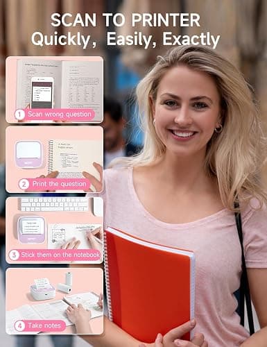 iDPRT Sticker Printer, Portable Sticker Maker Machine, Mini Inkless Bluetooth Thermal Printer for iPhone & Android, Pocket Printer for Labels, Barcodes, DIY Journaling, Kids Gift, Pink thumbnail 9