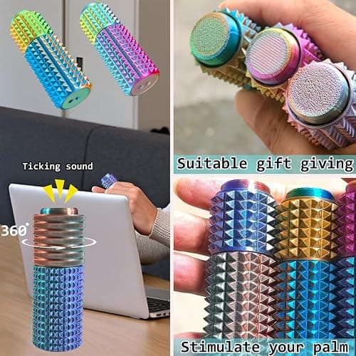 Pain Stim Fidget, 3-in-1 Massage - Click - Rotate, 3D Printed Fidget Toys, Suitable for Hand Stimulation、Autism、ADHD、Irritability、Adult Fidgets for Anxiety and Stress (Regular - A/2 pcs) thumbnail 9