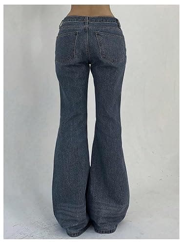 SOLY HUX Women's Low Rise Flare Leg Stretchy Denim Pants Y2k Going Out Bell Bottom Jeans thumbnail 2
