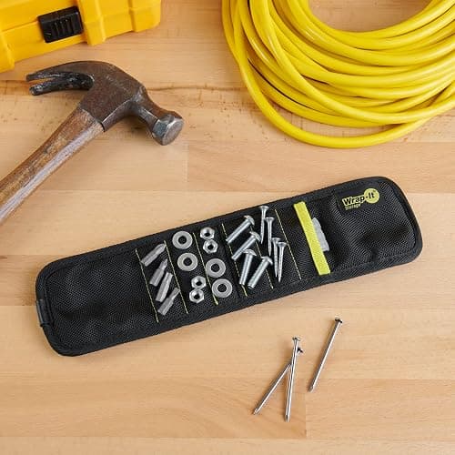 MagSnap Magnetic Wristband by Wrap-It Storage - Black - Great Father Gift Wrist Magnet Tool Belt and Screw Holder thumbnail 5