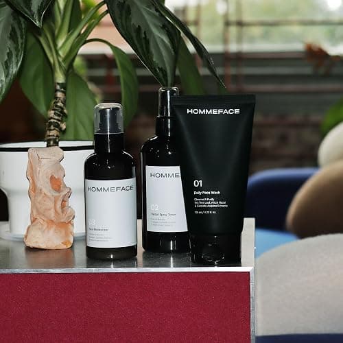 HommeFace Men’s Daily Trio 3-Step Daily Routine Set with Face Wash, Herbal Spray Toner & Moisturizer - Korean Skincare Technology with CICA, Tea Tree Leaf & Witch Hazel Extracts, for All Skin Types thumbnail 9