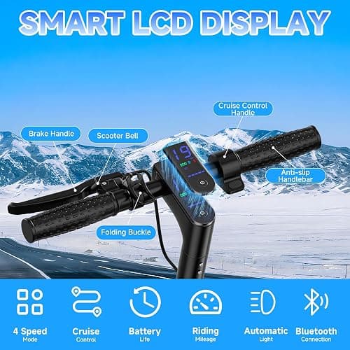 Aovowheel Electric Scooter for Adults, Folding E Scooter with 350W/500W Motor 16/24 Mph Top Speed, Max 19-23 Miles Long Range, 8.5''/10''/14''Tires Commuting Scooters with Dual Brakes System, APP thumbnail 7