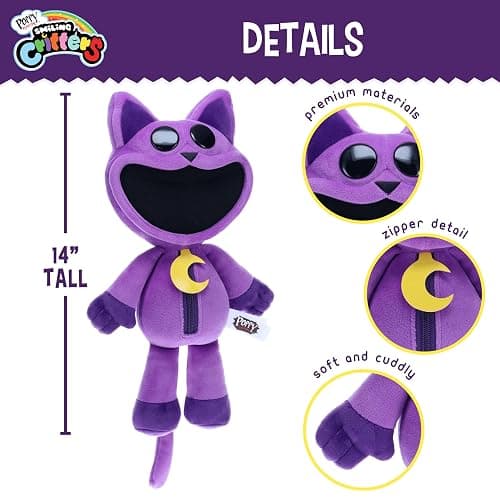 Poppy Playtime - Smiling Critters Deluxe Plush, [Officially Licensed] 14" Tall (CatNap) thumbnail 2