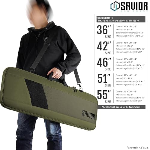 Savior Equipment Specialist Single Long Gun Bag Tactical Padded Soft Case w/Padded Handle Carrier, Adjustable Sling, Dual Lockable Zipper thumbnail 7