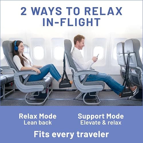 BASIC CONCEPTS Airplane Foot Hammock for Plane Travel Essentials - Airplane Travel Essentials, Long Flight Foot Rest - Plane Gadgets thumbnail 3