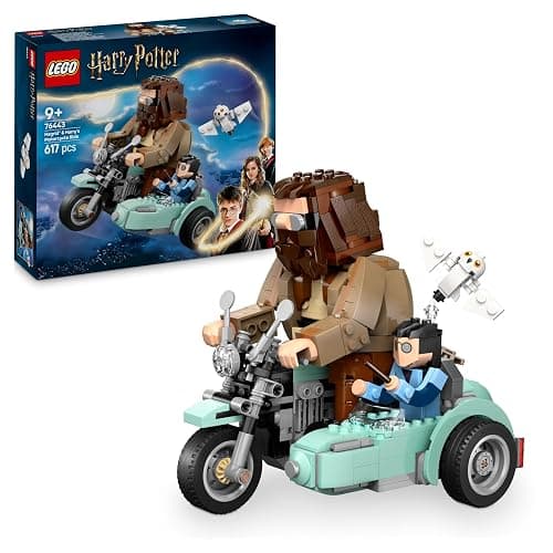 LEGO Harry Potter Hagrid & Harry’s Motorcycle Ride - Play and Display Motorbike Toy with a Sidecar & Hedwig Owl Figure - Wizarding World Gift for 9+ Year Old Girls & Boys - 76443 - Image 1