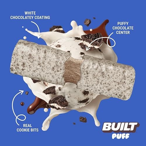 BUILT Bar Puff Protein Bars - Cookies 'N Cream - 17g Protein Snack Bars with Collagen - Calorie Conscious, No Gluten Free - 12 Count thumbnail 3