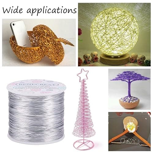 BENECREAT 20 Gauge 770FT Aluminum Wire Anodized Jewelry Craft Making Beading Floral Colored Aluminum Craft Wire - Yellow Gold thumbnail 8