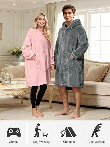 C hello cloud Oversized Hoodie Blanket, Wearable Blanket sweatshirt, Ultra Soft Sherpa Fleece Comfy Snuggle Hoodie thumbnail 5