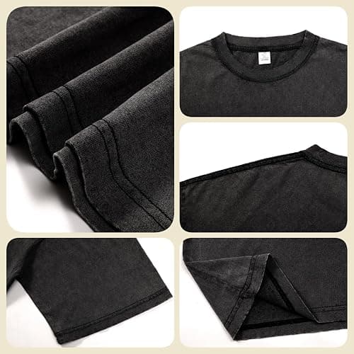 KEEPSHOWING Mens Oversized T Shirts Acid Wash Loose Fit Vintage Washed Tee Shirt Short Sleeve Streetwear Casual T-Shirts thumbnail 5