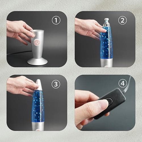 zhrisezlava 13IN Blue Glitter Lamp, Big Glitter Flow in Liquid Relaxing Motion Light, Home Decor Calming and Entertaining Lamp, Amazing Gifts for Adults (Glitter in Blue Water) thumbnail 5