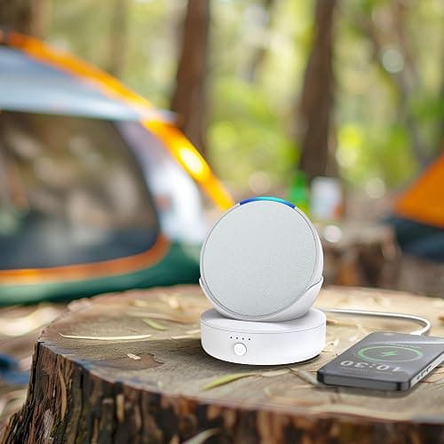PlusAcc Battery Base for Pop - 5000mAh Portable Charger Stand with 9 Hours Playback Playtime with USB-C Output Port, Charging Dock for iPhone and Other Smart Electronic (White) thumbnail 7