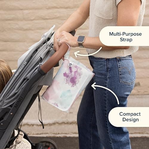 Tiny Twinkle Portable Diaper Changing Pad | Waterproof, Wipeable & Compact Baby Changing Pad for Travel | Smart Wipes Pocket & Organized Storage| Newborn Shower Gift (Beige Checkers) thumbnail 11