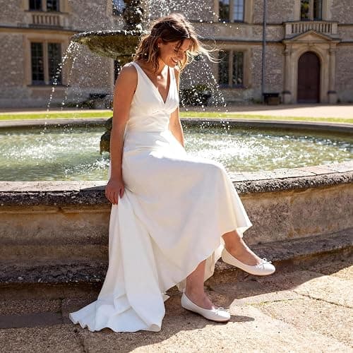 DREAM PAIRS Women's Flats, Foldable Ballet Flats for Women, Bowknot Round Toe Comfort Light Weight Slip-On Dress Shoes thumbnail 2