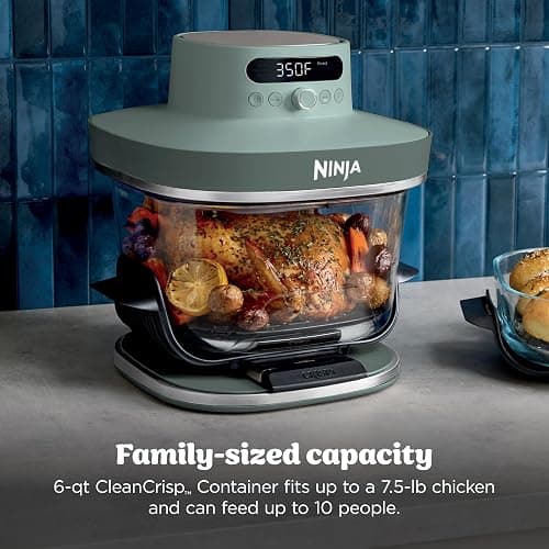 Ninja Crispi Pro 6-in-1 Glass Air Fryer | 450°F, Nontoxic, 6qt & 2.5qt Containers & Lids | Microwave, Freezer, Dishwasher Safe | Max Crisp, Air Fry, Bake, Roast, Recrisp, Dehydrate | Ash Grey, AS101DG thumbnail 6