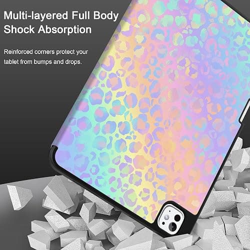 DONGKE Case for iPad Pro 13 inch (M5 2025 / M4 2024) – [Built-in Pencil Holder] Ultra Slim PU Leather Trifold Stand Cover with Soft TPU Back, Auto Wake/Sleep - Color Leopard thumbnail 3