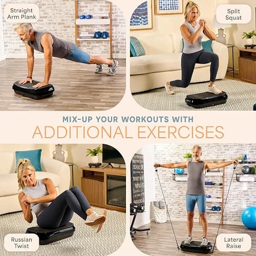LifePro Waver Mini Vibration Plate Exercise Machine -Whole Body Vibrating Plate for Fitness -Vibration Plate Machine with Remote, 2 Loop & 4 Resistance Bands -Home & Travel Workout Equipment thumbnail 9