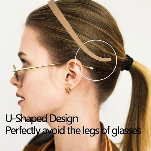 KOVOLITU 3 Pcs Flex No Pressure Headbands for Women Glasses Wearers Comfortable Hairbands Thin Plastic Headbands with Teeth(White,khaki,Black) thumbnail 3