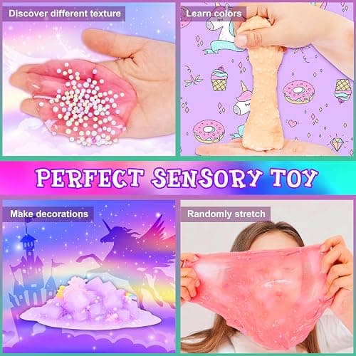 Unicorn Slime Making Kit for Girls - DIY Fluffy Slime Creation Kit with Super Birthday Party Favors thumbnail 5