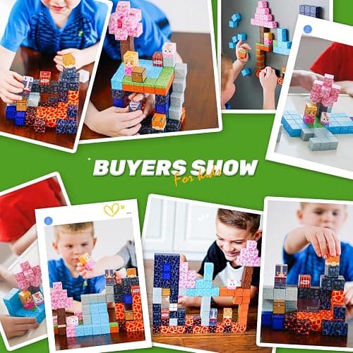 Magnetic Blocks - Build Mine Magnet World Magic Portal Set, Magnetic Tiles Building Blocks Toddler Toy STEM Sensory Outdoor Toys for 3+ Year Old Boys & Girls, Creative Kids Games Kids Toys 84PCS thumbnail 4