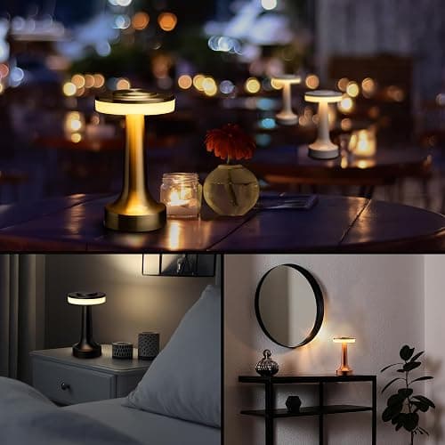 O’Bright Portable LED Table Lamp with Touch Sensor, 3-Levels Brightness, Rechargeable Battery Up to 48 Hours Usage, Night Light for Kids Nursery, Nightstand Lamp, Bedside Lamp (Matte Black) thumbnail 6