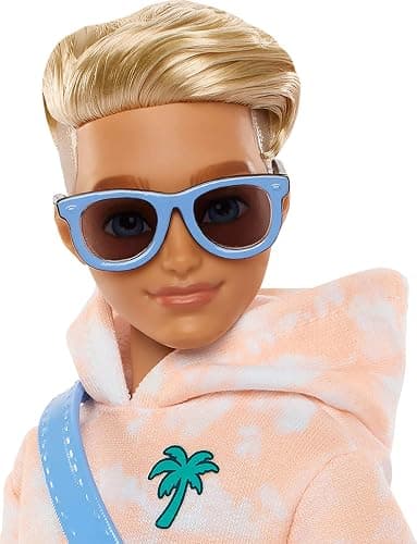 Barbie Dream Besties Doll and Accessories, Ken Posable Fashion Doll with Removable Fashions & Blonde Hair, 9 Summer & Skateboard Themed Pieces thumbnail 5