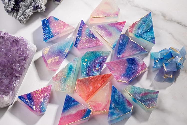 Silky Gem - Edible Lychee Flavored Aurora Crystal Candy, 8-10 pieces, Kohakutou, Edible Gem, Vegan, Gluten Free, ASMR - Aurora-Lychee thumbnail 3