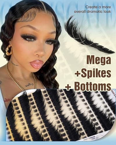 CORUSCATE Lash Clusters Dramatic Cluster Eyelash Extensions Spikes Lashes Cluster with Bottom Lashes Mink Strip Individual Lashes Mega Spikes Full Eyelash Clusters Pre Mapped Cat Eye Lash Extension thumbnail 5