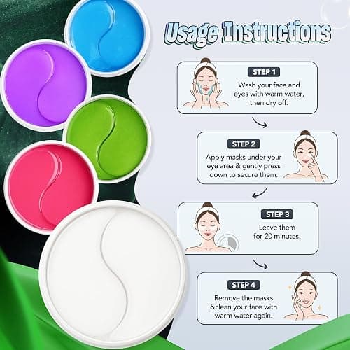 NAZANO Under Eye Patches - 60 Pack for Puffy Eyes, Dark Circles, Bags & Wrinkles with Hydrolyzed Collagen & Hyaluronic Acid - Eye Care Pads for Daily Skincare (White) thumbnail 5