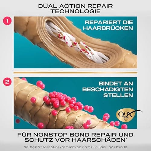 OGX Repair and Protect Bond Protein Repair Shampoo, 385 ml – Stärkt und repariert sprödes, trockenes oder beschädigtes Haar mit Lipi Pro Shield Technology und Dual-Action-Repair-Technologie thumbnail 3