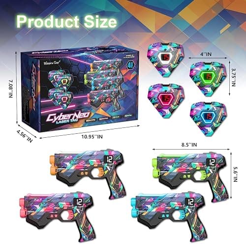 Laser Tag Guns Set of 4, Lazer Tag Game for Kids, Teens & Adults,Fun Outdoor Teenage Game & Activities, Gift for Teenage Ages 8 9 10 11 12+Year Old Boy & Girls thumbnail 3
