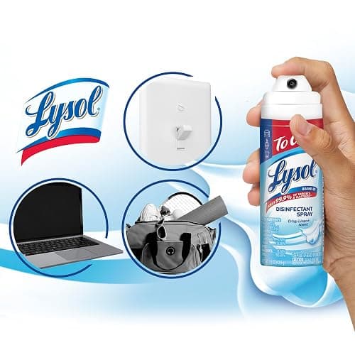 Lysol To Go Disinfectant Spray, Travel Size Sanitizing, For On-the-Go Disinfecting and Deodorizing, Crisp Linen, 1.5 Fl. Oz (Pack of 4) thumbnail 6