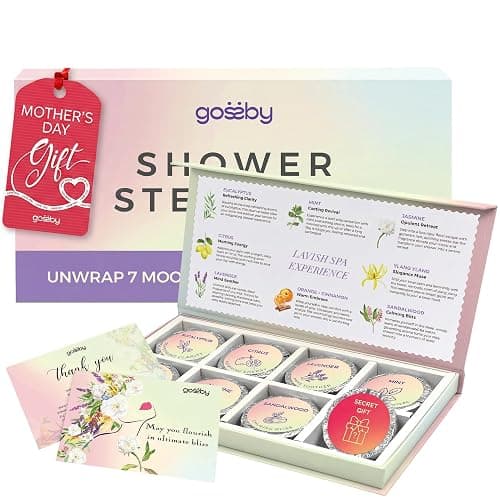 GOSSBY Shower Steamers Aromatherapy (8 Pcs) - Mothers Day Gift for Mom - Birthday, Stress Relief Gift for Women Wife Teen Girl - Basket Stuffers - Natural Essential Oils, Self Care Relaxation Home Spa - Image 1
