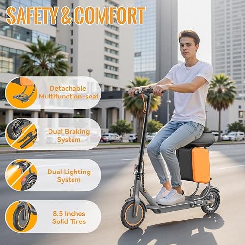 Aovowheel Electric Scooter for Adults, Folding E Scooter with 350W/500W Motor 16/24 Mph Top Speed, Max 19-23 Miles Long Range, 8.5''/10''/14''Tires Commuting Scooters with Dual Brakes System, APP thumbnail 2