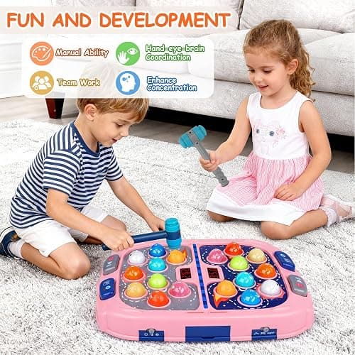 Toy Whack Game Mole for Girls, Toddler Toys for 3-8 Year Old Girls, Kids Gift for Girls Ages 3, 4, 5, 6, 7, 8, 9, 10+ Years Old, 3-12th Birthday Interactive Educational Toys with Sound, Light, 3 Modes thumbnail 4