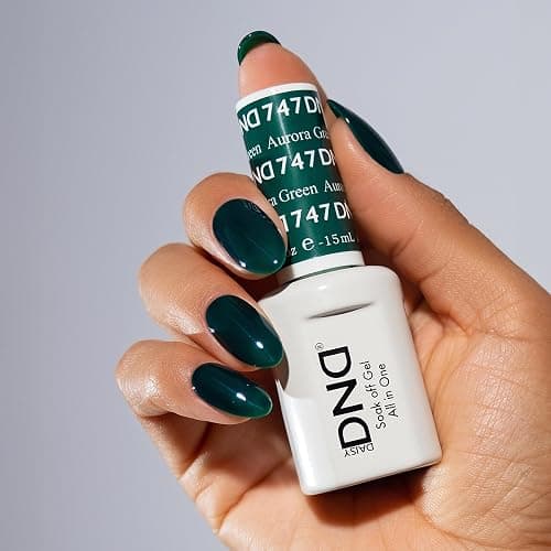 DND Gel Polish Set - 1 each of Gel Polish and Nail Polish, 747 Auora Green, 0.5 Fl Oz thumbnail 2