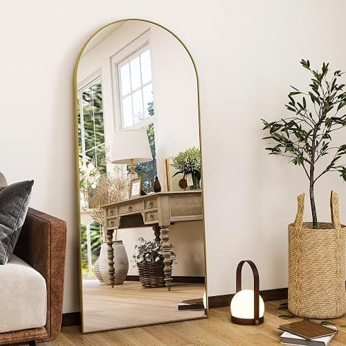 HARRITPURE Arched Full Length Mirror - 21"x56" Full Body Mirror, Extra Large Floor Mirrors Standing Mirror for Bedroom/Living Room/Bathroom,Gold - Image 1