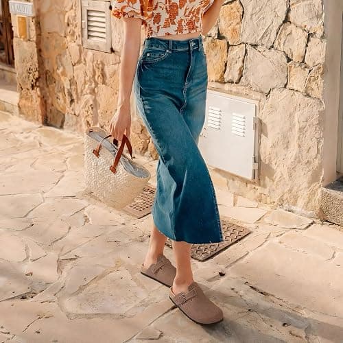 Asgard Genuine Suede Clogs for Women Men Leather Mules Arch Support Potato Shoes with Comfort Cork Footbed thumbnail 2