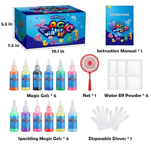 Kidisego Aqua Fairy Water Gel Kit for Kids, Magic Water Elf Toy Kit with 12 Colors Magic Gel, Aqua Fairy kit with 18 Shape Molds, Crate Your Own Magic Elf Kit Water Pets Craft Kits for Kids thumbnail 3