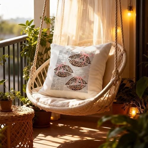 Fyecoluo Pink Bow Leopard Lips Pillow Covers 18x18, Cheetah Print Room Decor, Retro Trendy Girly Leopard Kiss Lips Decorative Throw Pillow Covers for Home Bedroom Girls Room Dorm thumbnail 2