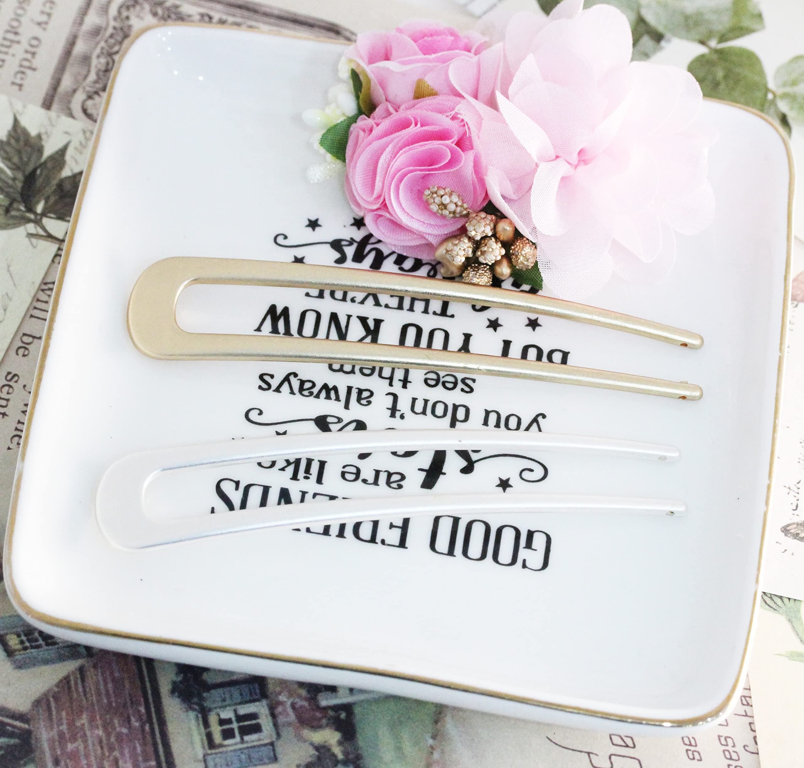 8pcs U Shape Hairpins, BetterJonny French Hair Forks Tortoise Shell U Shape Hair Pins Metal Updo Chignon Pins Acetate Hair Sticks for Women Girls Hair Styling Accessories thumbnail 8
