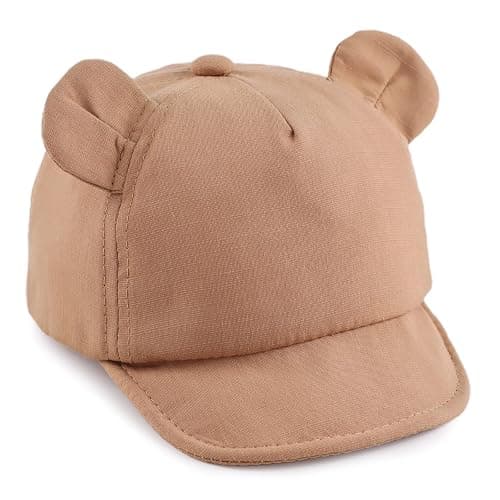PEECABE Bear Ear Baby Baseball Hat Cotton Infant Toddler Sun Cap 3-18 Months Spring Summer - Image 1