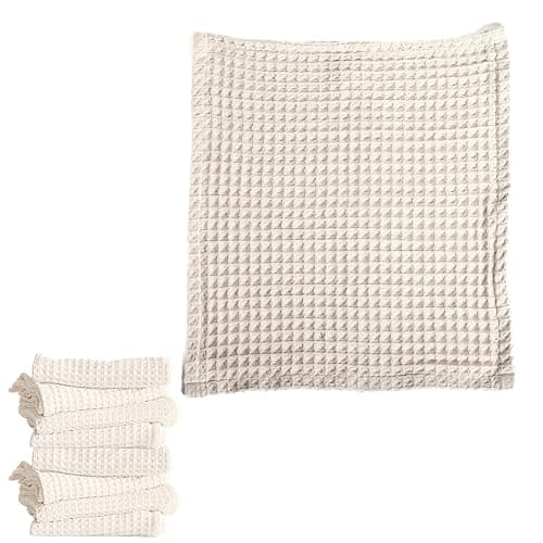 Viva Maison Premium 100% Turkish Cotton Wash Cloths & Face Towels Pack of 8, Luxury Turkish Waffle Washcloth Ideal for Bath, Makeup, Kitchen (Natural, Set of 8 Washcloths) thumbnail 10