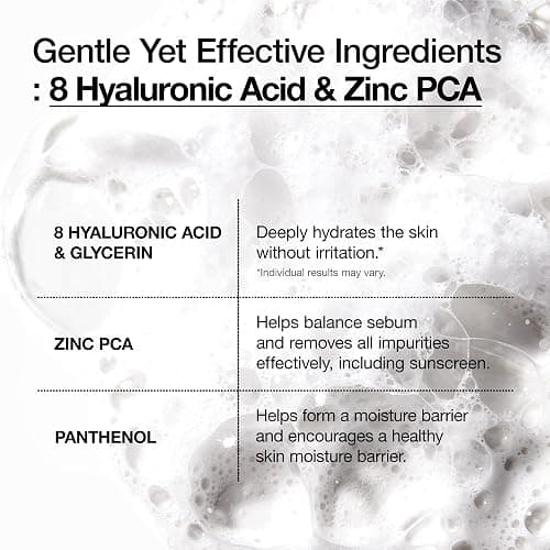 ANUA Gentle Foaming Cleanser 5.07 fl oz (150ml) - with Hyaluronic Acid, Glycerin, Zinc, and Panthenol, Korean Face Wash for Dry Skin, Ideal for Double Cleansing thumbnail 4