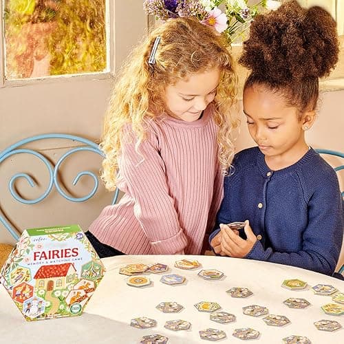 eeBoo: Memory & Matching Game - Cottage Fairies - 20 Hexagon-Shaped Matching Pairs, Nature Themed Concentration Tile Game, Kids Ages 3+, 1-4 Players thumbnail 2