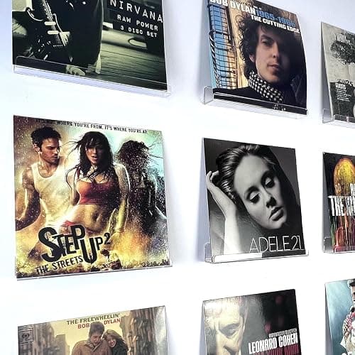 VIOOAL 12'' Vinyl Record Wall Mount, 8 Pack Vnyl Shelves,Record Wall Display(Clear) thumbnail 4