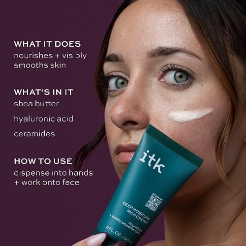 ITK Skincare Glowy Skin 3-Step Routine - Hyaluronic Acid + Niacinamide Serum, Squalane Milky Toner, Deep Moisture Ceramide Face Cream Moisturizer - Makeup Prep Skincare for Glowing Hydrated Skin thumbnail 6