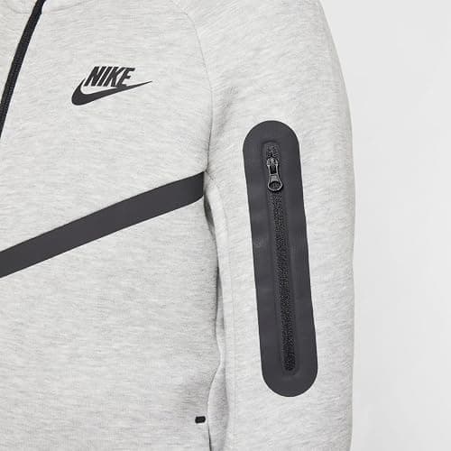 Nike Sportswear Tech Fleece Big Kids' Full-Zip Hoodie (HV5867-063, Dark Grey Heather/Dark Grey Heather/) Size Medium thumbnail 5