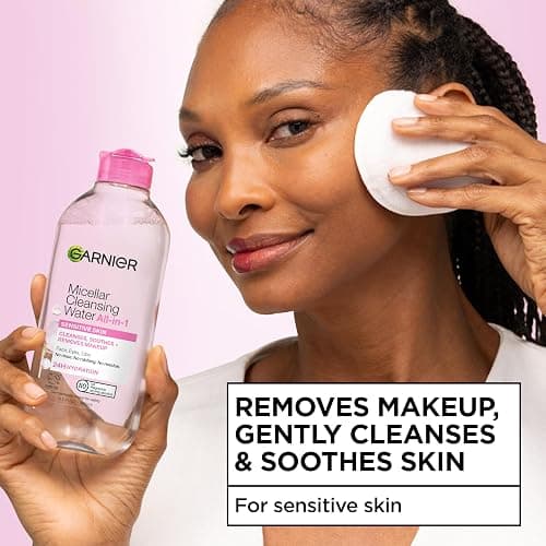 Garnier Micellar Water, Hydrating Facial Cleanser & Makeup Remover, Suitable for Sensitive Skin, Vegan, Cruelty Free, 13.5 Fl Oz (400mL), 2 Count thumbnail 2