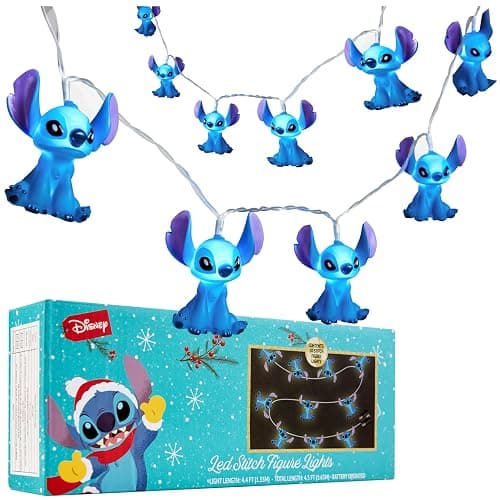 Disney Stitch LED String Lights 10 pcs, Fairy Lights Kids Teenagers Adults 150cm, Indoor Bedroom Dorm Decor Accessories - Image 1